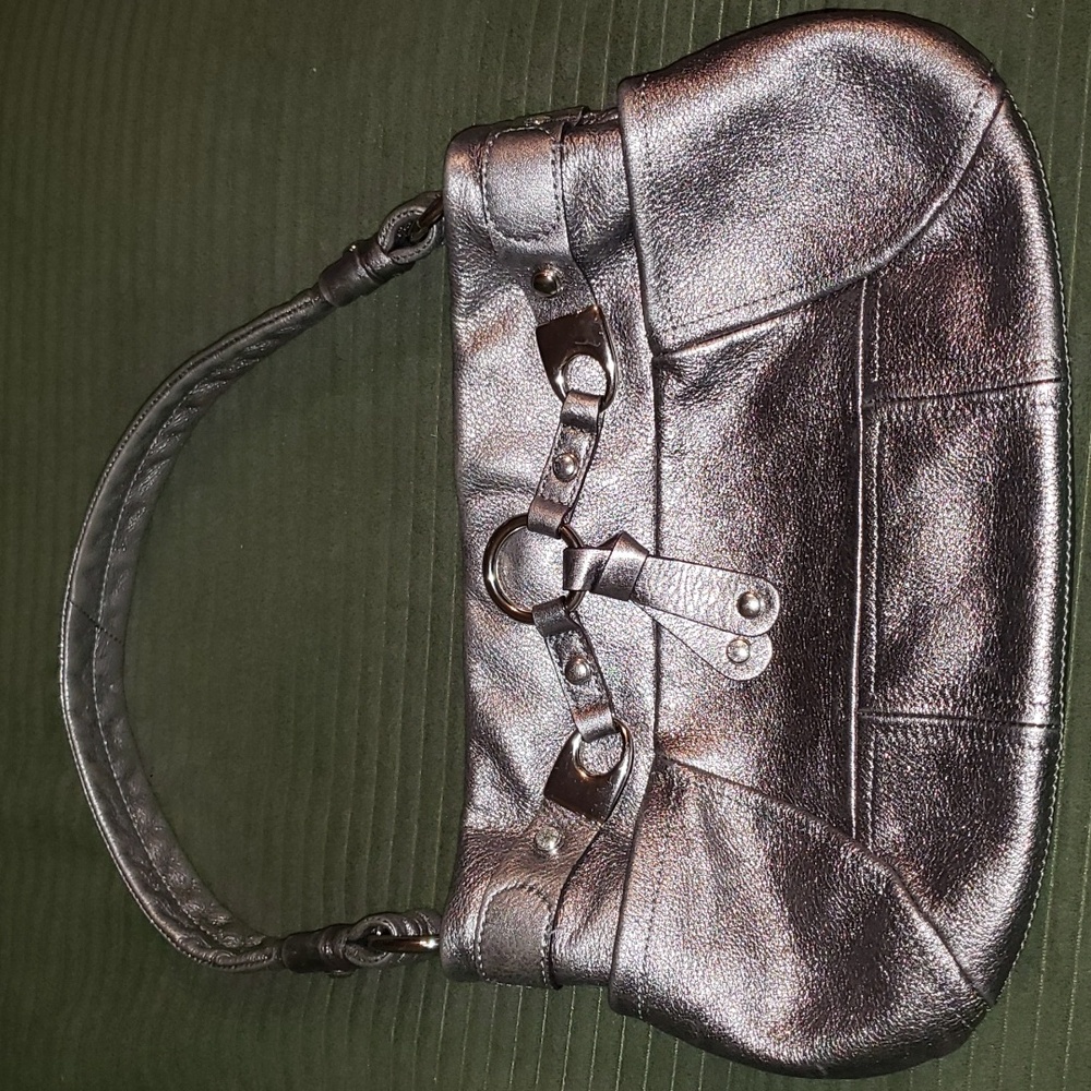 B. Makowsky Metallic Leather Luxury Shoulder Bag